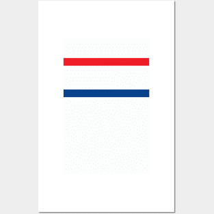 Rangers Retro 2000 White Red Blue Bars Away Posters and Art